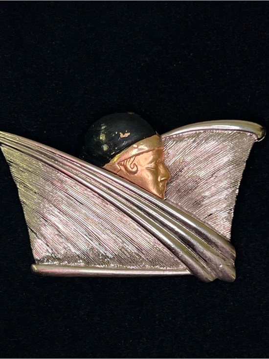 Jonette Jewelry Jewelry - JJ 1986 Art Deco-Style Flapper Lady Brooch